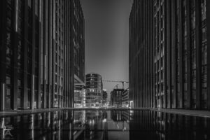 Düsseldorf, Medienhafen, schwarz-weiss